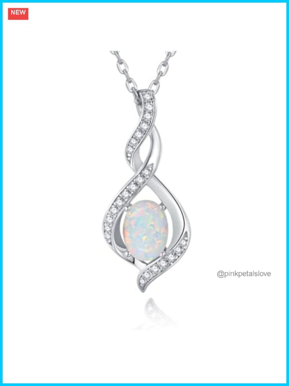 Sterling Silver Oval Birthstone Necklace Infinity Pendant Jewelry Gift